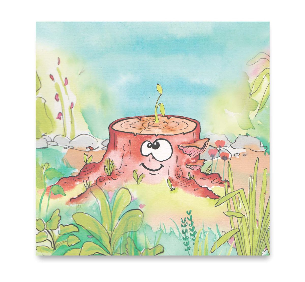 Handgemaakte wenskaart - Boomstronk - Mags Up Your Mind